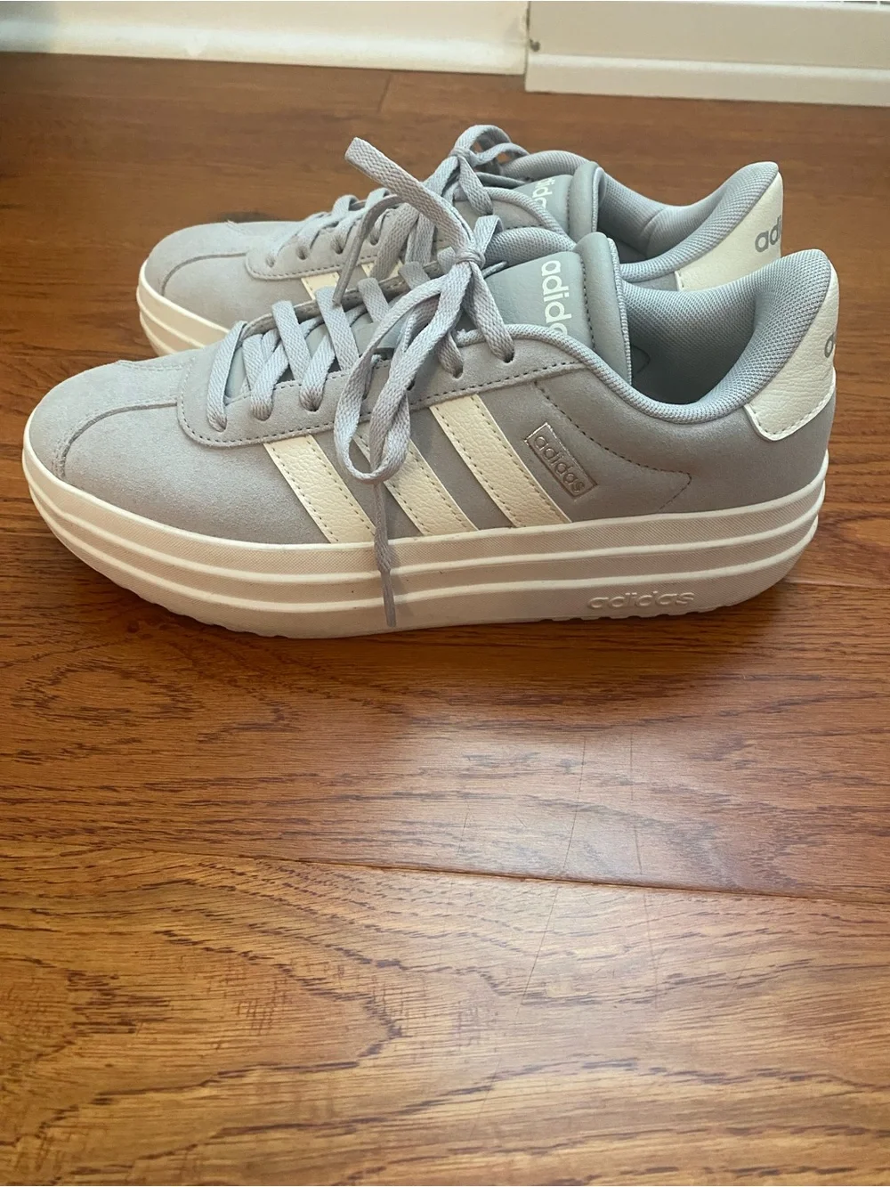 Size 7 Women’s Addidas VL Court Bold Sneakers - Gray